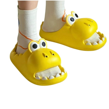 

Tagold Summer Couple Women Men Slippers Fashion Casual Dinosaur Bathroom Bath Shoes Yellow 40