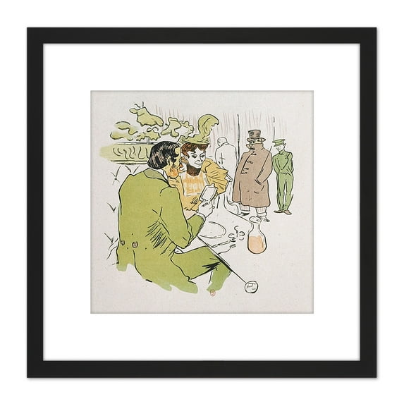 Toulouse-Lautrec Snobbery Painting 8X8 Inch Square Wooden Framed Wall Art Print Picture with Mount