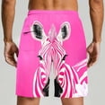 thumbnail image 6 of TEAJOPSUU Men's Printed Shorts Loose Fit Animal Printed Shorts with Elastic Drawstring Waist and Side Pockets E-Hot Pink, 6 of 6