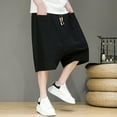 thumbnail image 6 of Angala Mens Shorts Solid Color Elastic Waist Shorts Summer Breathable Seaside Holiday Casual Mens Shorts Size 4Xl Black, 6 of 6
