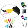 thumbnail image 2 of HLONK 3.5mm Stereo Audio Earphone Headphone 2-Way Splitter Adapter U Shaped Jack Stereo Audio Connector Adapter (Random Color), 2 of 5