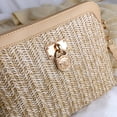 thumbnail image 3 of Bolso de hombro tipo bandolera de paja a la moda para mujer, bolso de cuero tejido, bolso de mano para vacaciones en la playa, bolso de mano con Bolsas de mensajero y de hombro Marrón claro Minnieouse AP018990-02, 3 of 6