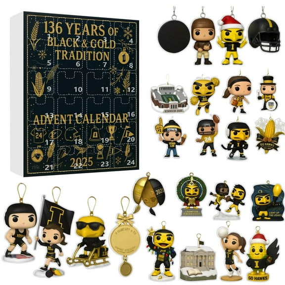 Christmas Football Team Inspired 136th Anniversary Advent Calendar 2025, 24 Collectible Ornaments Countdown Gift for Fans, Football Lovers & Holiday Décor