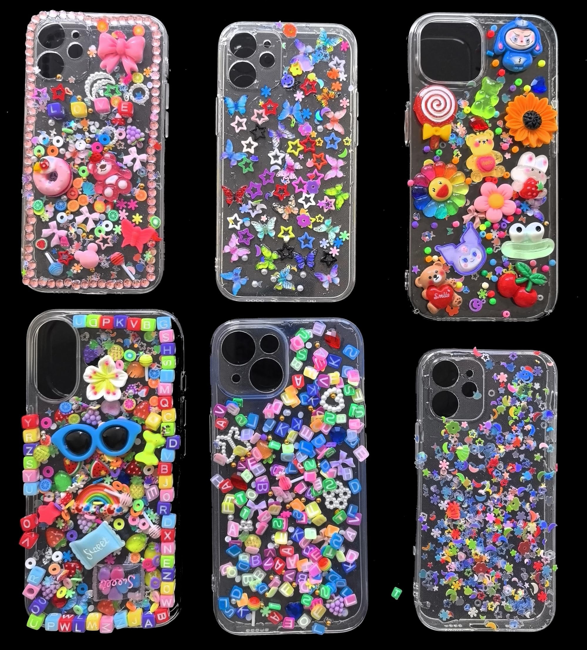 Junk Case Charms Kit,Charms for Junk AIS1&nbsp;Cases,4800pcs Junk Phone Case Charm Supplies with Nail Charm Letter Beads Slime Beads Rhinestone Gems Bedazzler Kit Y2K DIY Art Decoration Craft