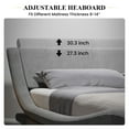 thumbnail image 4 of Sha Cerlin Full Size Upholstered Linen Fabric Low Profile Sleigh Platform Bed Frame with Adjustable Headboard, Wood Slats Support, Grey, 4 of 8