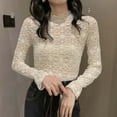 thumbnail image 2 of Women's Neck Thermal Underwear Top Elegant Lace Design Base Layer for Cold Weather Comfort, 2 of 5