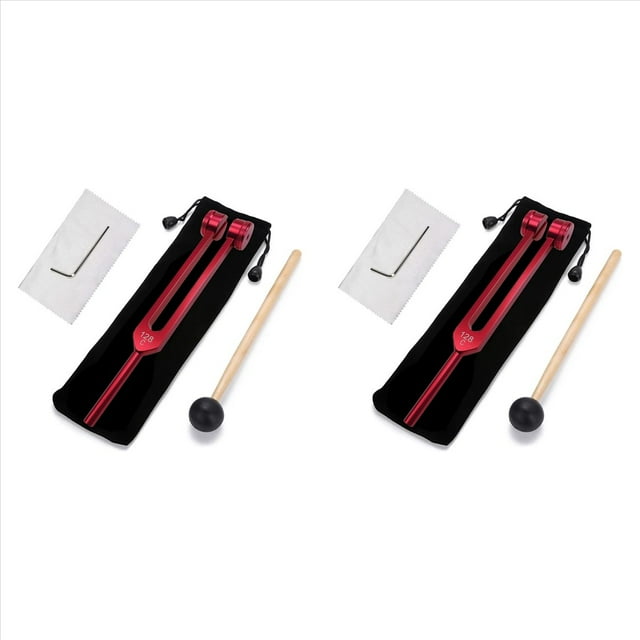 2X DipasóN de 128 Hz Diapasones Rojos Ponderados para CuracióN DiapasóN Deslizante SóNico de 128 Hz