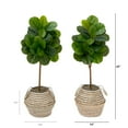 thumbnail image 2 of Nearly Natural 3.5ft. Artificial Fiddle Leaf Fig Tree with Handmade Jute & Cotton Basket with Tassels DIY KIT (Set of 2), Green, 2 of 3