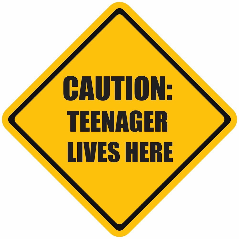 Exclusive Caution: Teenager Lives Here - Funny Family Street Signs