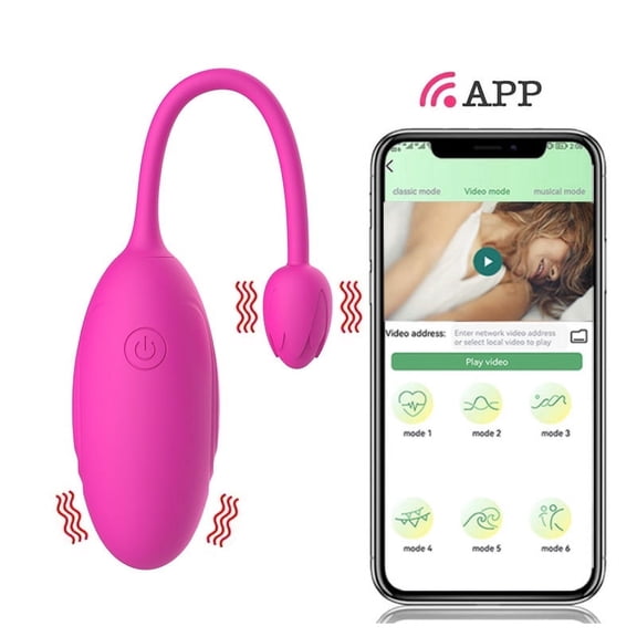 Vibrating Egg Toy for Women, 9-Frequency APP Controlled Rose Vibrators for Couples, Rose Red