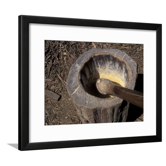 Wooden Mortar and Pestle for Grinding Maize at Mount Vernon, George Washingtons Home in Virginia, Framed Art Print Wall Art Sold by Art.Com