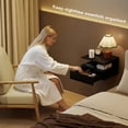 thumbnail image 4 of HOMCOM Floating Nightstand Set of 2, Bedside Table with Drawer and Shelf, 4 of 10