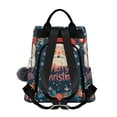 thumbnail image 2 of FORMRS Women's Travel Backpack Purse Anti-Theft Hidden Pockets Casual Shoulder Bag, Blue Christmas Santa, 2 of 7