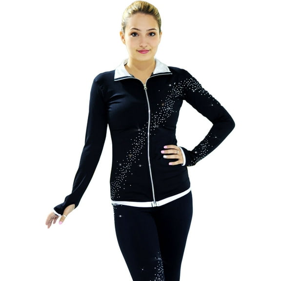 Kami-So Figure Skating Jacket - Crystal Spiral Silver