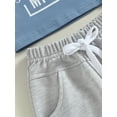 thumbnail image 5 of Caoirhny 2Pcs Baby Boy Summer Outfits, Short Sleeve Letter Print T-Shirt + Tie Front Shorts Set, 5 of 8