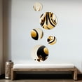 thumbnail image 3 of Designart "Rising Gold II" Modern Geometric Round Metal Wall Art Set of 5 Piece - Round Wall Art Set, 3 of 5