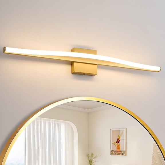 Deyidn 31.5-inch Modern Gold Wall Sconce, Dimmable LED Wall Light with Adjustable Color Temperature, Acrylic Shade for Bedroom, Living Room, Hallway, Entryway