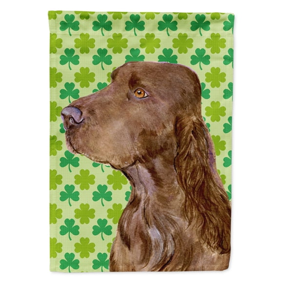 Carolines Treasures SS4456-FLAG-PARENT Field Spaniel St. Patricks Day Shamrock Portrait Flag  multicolor