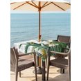 thumbnail image 3 of Outdoor Tablecloth with Umbrella Hole for Patio/Picnic/Party/Camping, Tropical Palm Trees Waterproof Table Cloth Square Cover Washable, Green Botanical Summer Flowers Plaid (60"x 60"), 3 of 9