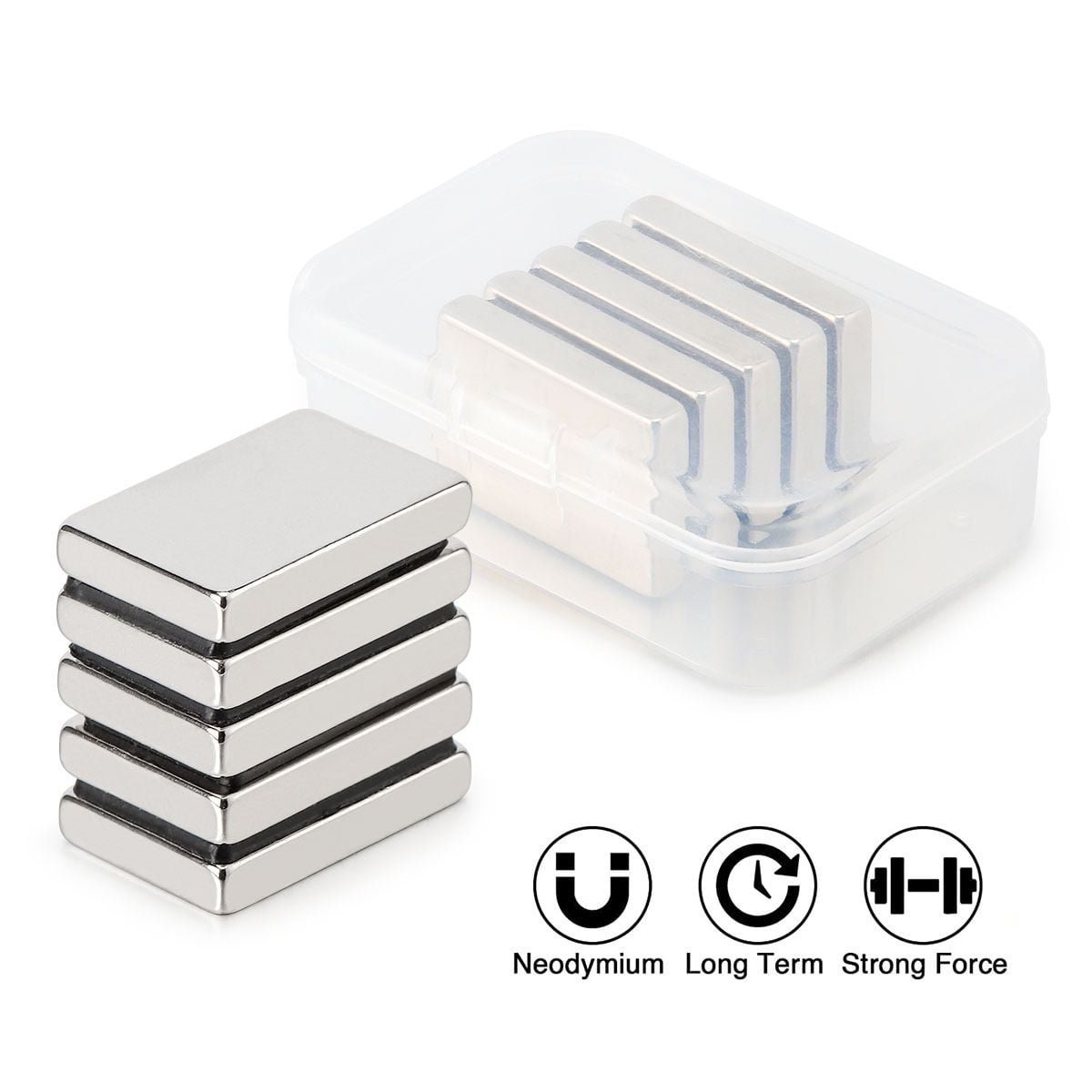 Gustave 15Pcs 1.18 x 0.79 x 0.2 Inch Neodymium Rare Earth Bar Magnets N38 Fridge Magnets Strong Permanent Block Magnets, 30 x 20 x 5 mm