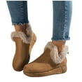 thumbnail image 5 of Xfvqtps Womens Wedge Heel Ankle Boots Fleece Lined Winter Shoes Fashion Warm Snow Boots for Fall and Winter Casual Comfortable Outdoor Wear Brown, 5 of 9
