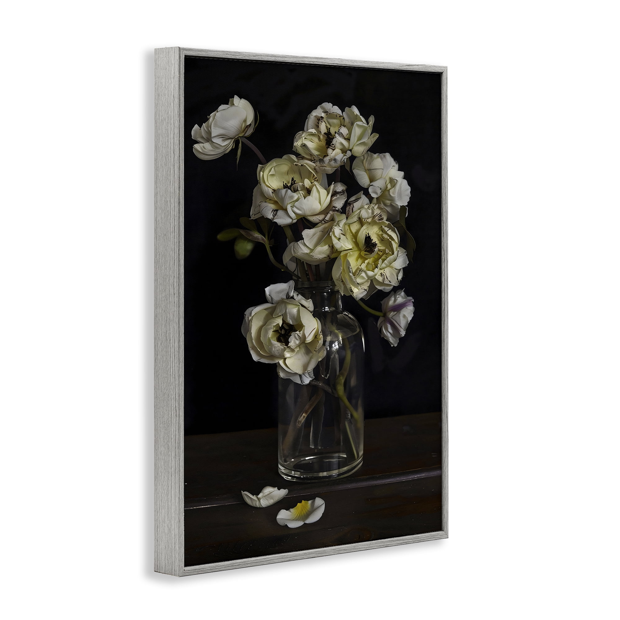 Stupell Industries Elegant Arrangement of Cream Blossoms Gray Framed Giclee Art, design by Creative Studio