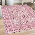 thumbnail image 1 of Floral Decorative Rug, Vintage Design Blooming Garden Petals and Botanical Summer Thrill Details, Quality Carpet for Bedroom Dorm and Living Room, 6 Sizes, Baby Pink, by Ambesonne, 1 of 4