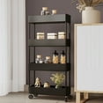 thumbnail image 1 of Slim Rolling Storage Cart 4 Tier Bathroom Storage Organizer Laundry Room Cart Mobile Shelving Unit Multi Purpose For Kitchen Bathroom Narrow Places, 1 of 6