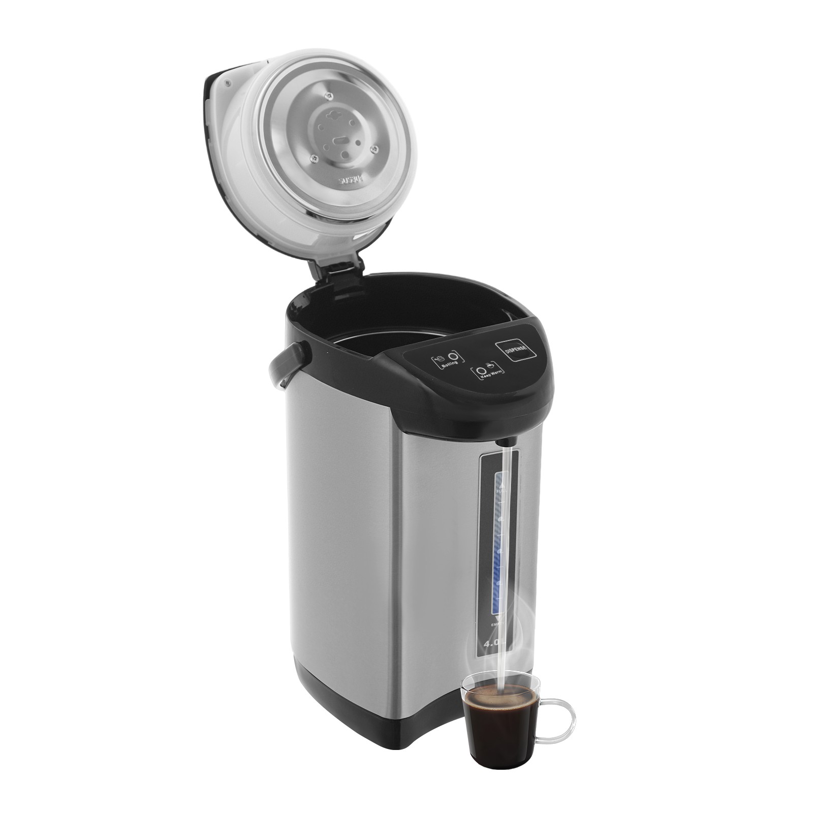 4L Electric Water Boiler Kettle Hot Water Dispenser 304 Stainless Steel 750W Water Boiler, Stainless Steel Water Boiler