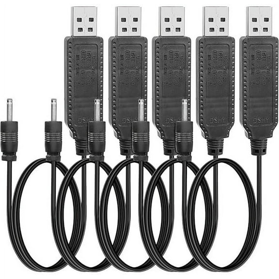 YJJSKEJI USB to DC 2.0mm Cable 5 Pack USB 2.0 Type A Male to 3.7V DC 2.0mm Jack Power Adapter for RC Drone Quadcopter FPV Airplane Parts Lithium Battery Charging