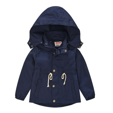 

Stamzod 2022 Autumn Boys Coat Solid Detachable Hat Fashion Style Hooded Sweatshirt For Kids 3-10 Years Children Windbreaker Jacket Birthday Gift On Clearance