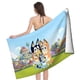 thumbnail image 4 of Bluey Toalla de playa de secado rápido con diseño temático, regalo para mujeres y niñas, ideal para cumpleaños, fans, amantes de la música, uso en la playa o al aire libre,78*160cm, 4 of 6