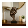 thumbnail image 2 of Modern Abstract Thinker Sculpture - Resin Metallic Statue for Home Office Decor - Decorative Art Figurine - 13" Bronze & Copper, 2 of 12