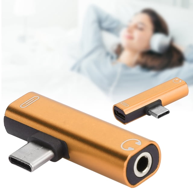 2Pcs 2 In 1 TypeC To 3.5mm Assist Audio Cable Wire Headset Distributor Adapternoir Noir Portable Power Banks