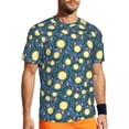 thumbnail image 2 of T Shirt For Men Yellow Lemon Slices Men Flower Print Basic Sports T-Shirts Quick-drying Summer Fashi, 2 of 7