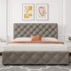 thumbnail image 4 of Qinaqin Queen-Size Cama Frame con 4 Almacenamiento Cajones y Ajustable cm de Alturaeadboard. Linen Upholstered Profundidadiamante Stitched Button Tufted. No Caja Spring Needed. Light Gris, 4 of 6