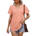 thumbnail image 2 of Tops OFEEFAN Ropa de vacaciones de playa para mujer Coral Pink S, 2 of 6