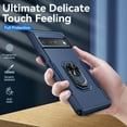 thumbnail image 3 of Cowithday Hybrid Rugged Case for Google Pixel 6 5G 6.4" Phone, Military Grade Heavy Duty Shockproof Rotatable Magnetic Ring Holder Kickstand Armor Dual Layer Cover for Google Pixel 6, Blue, 3 of 10