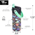 thumbnail image 2 of Water Bottles for Kids - Splash Kids Water Bottle for School with Pop-it Handle - BPA Free Tritan Plastic Water Bottle with Straw Leak Proof when Spout is Closed - Space Dinosaur - 18oz, 2 of 7