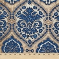 thumbnail image 3 of Baroque Floral Two Tone Chenille 57" Heavyweight Upholstery Jacquard Polyester Fabric By The Yard (Beige / Royal Blue, 1 Yard), 3 of 3