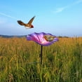 thumbnail image 3 of Bird Baths for Outdoors Glass Bird Bath Bowl Outdoor Bird Feeder Flower Pattern with Metal Stake for Garden, Yard and Lawn Decor, 3 of 4