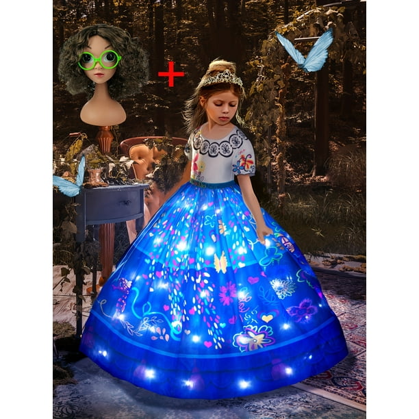 Vestido De Princesa Disfraz De Hada Con Flores Con Luz LED Para Ninas Ideal Para Fiesta Cumpleanos bateria No Incluida Walmart en linea