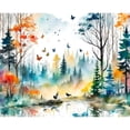 thumbnail image 4 of TISHIRON Paint by Numbers for Adults,16x20 inch Canvas Wall Art Watercolor Forest Painting by Numbers Kit for Home Wall Decor (Frameless), 4 of 6