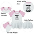 thumbnail image 5 of Pack of 2, Player 3 Has Entered The Game & And Baby Makes Three Funny Dresses For Baby, Newborn Babies Skirts, Infant Princess Dress, Toddler Frocks (Pink Raglan Dresses, 18-24 Months), 5 of 5