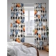 thumbnail image 3 of Thanksgiving Sheer Curtains 108 inches Long, Pumpkin Fall Sunflower Leaves Plaid Texture Light Filtering Sheer Window Curtains Rod Pocket Voile Drapes for Bedroom Living Room, 52"W x 108"L 2 Panels, 3 of 7