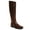 Brown, variant on FSJ Women Classic Knee High Riding Boots Low Chunky Heels Round Toe Side Zipper Comfortable Flat Retro Casual Shoes Size 8 Brown