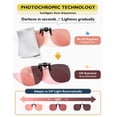 thumbnail image 4 of TINHAO Clip On Sunglasses Polarized Photochromic Over Prescription Glasses, UV400 Protection Flip Up Lens for Men Women, Day Night Driving Anti Glare, 4 Colors Available, Lightweight, 4 of 8