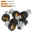 thumbnail image 3 of Uxcell E14 to E12 Lamp Base Converter Light Socket Adapter Silver 6 Pack, 3 of 5