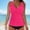 Hot Pink, variant on Baqcunre Women's Two Piece Tankini Swimsuits Warp Ruched V Neck Slimming Bathing Suits Swim Tank Top with Bottom Black L