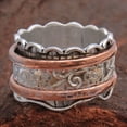 thumbnail image 2 of Fidget Spinner Ring, Two Copper Band Ring, Handmade Ring, Thumb Silver Ring, 925 Silver Ring, Valentine Day Gift Spinner Ring, Designer Ring, 2 of 4
